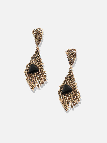 Gold-Plated Contemporary Drop Earrings