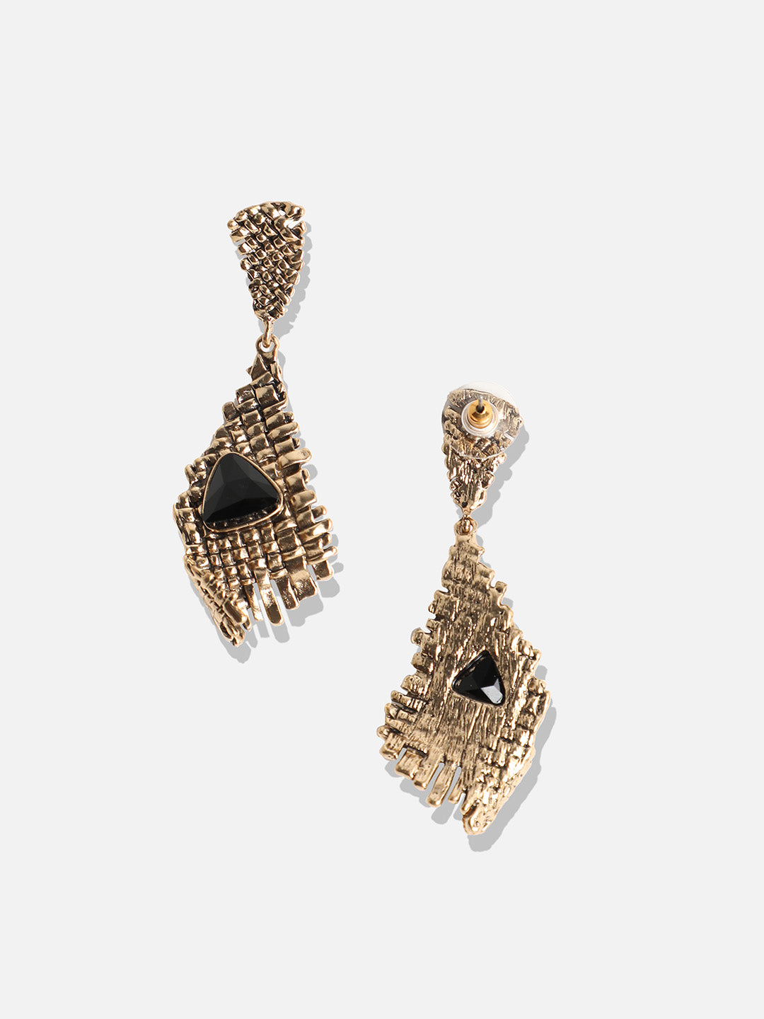 Gold-Plated Contemporary Drop Earrings