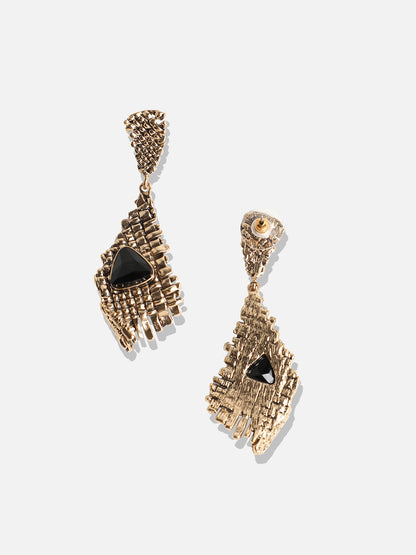 Gold-Plated Contemporary Drop Earrings