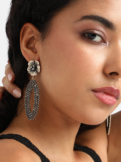 Gold-Plated Contemporary Drop Earrings
