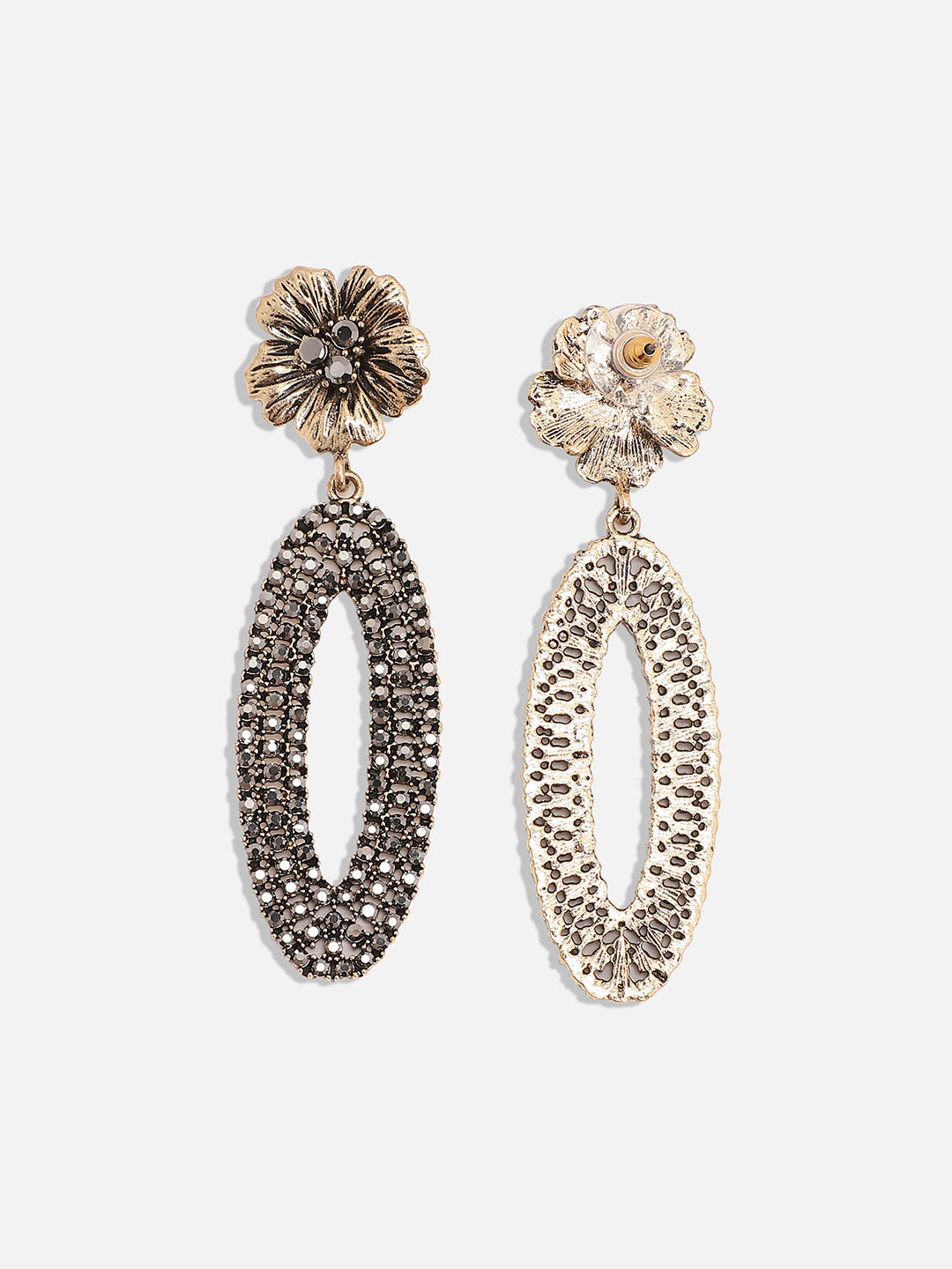 Gold-Plated Contemporary Drop Earrings