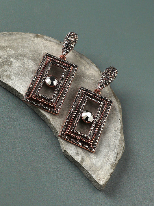 Gold-Plated Contemporary Drop Earrings