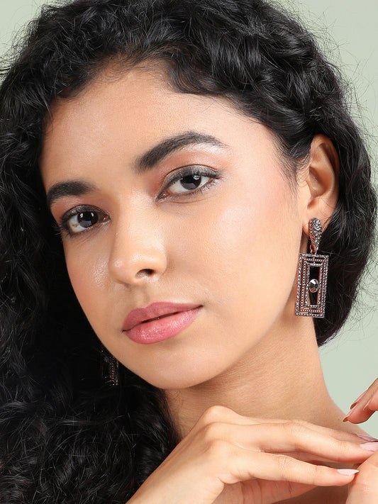 Gold-Plated Contemporary Drop Earrings