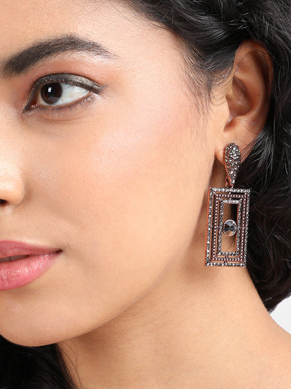 Gold-Plated Contemporary Drop Earrings
