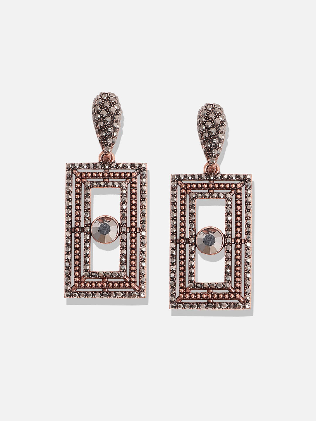 Gold-Plated Contemporary Drop Earrings