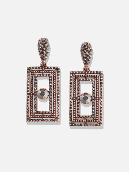 Gold-Plated Contemporary Drop Earrings