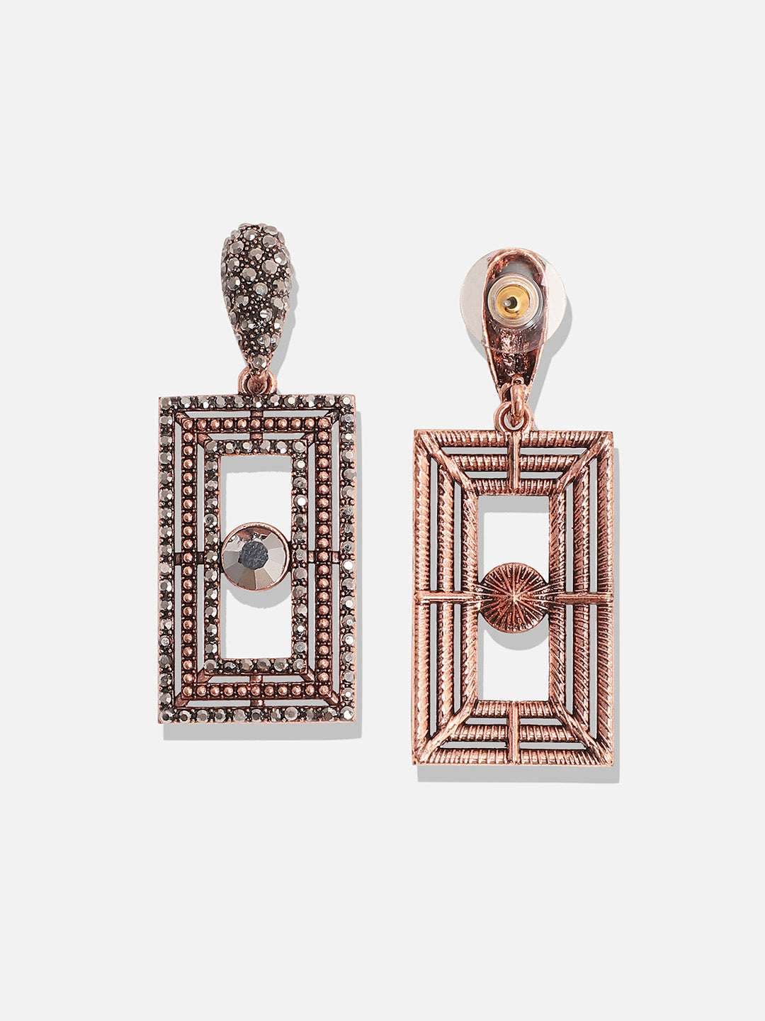 Gold-Plated Contemporary Drop Earrings