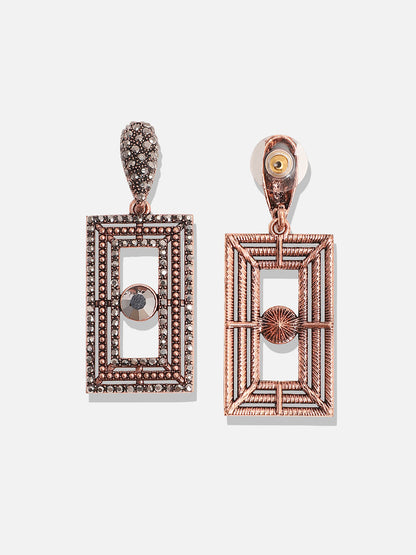 Gold-Plated Contemporary Drop Earrings