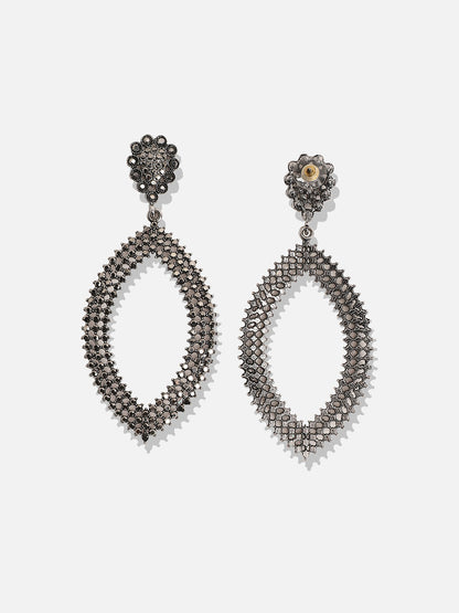 Silver-Plated Contemporary Drop Earrings