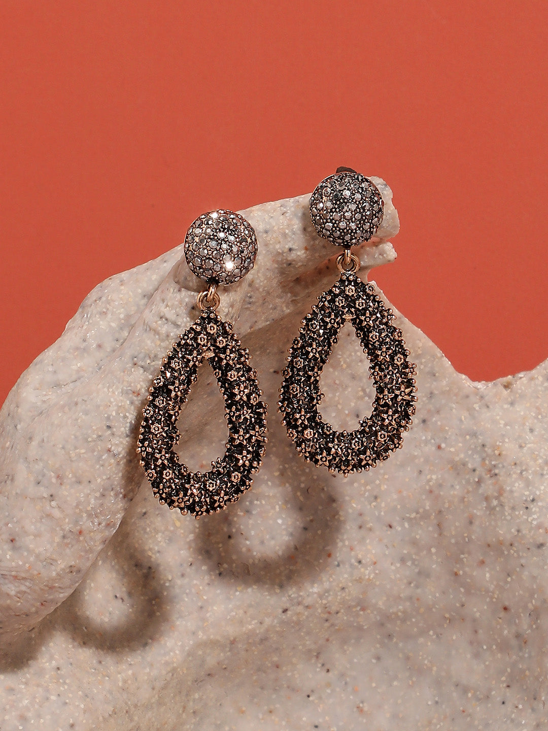 Gold-Plated Contemporary Drop Earrings