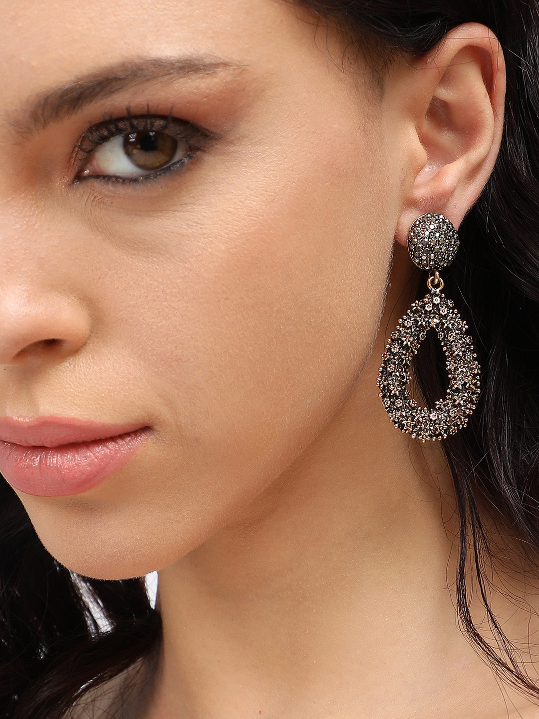 Gold-Plated Contemporary Drop Earrings