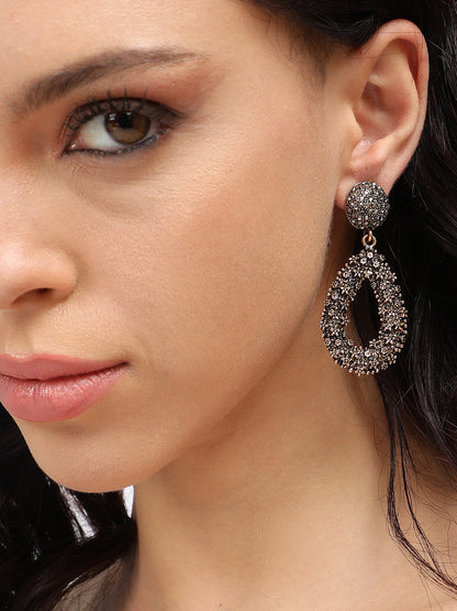 Gold-Plated Contemporary Drop Earrings