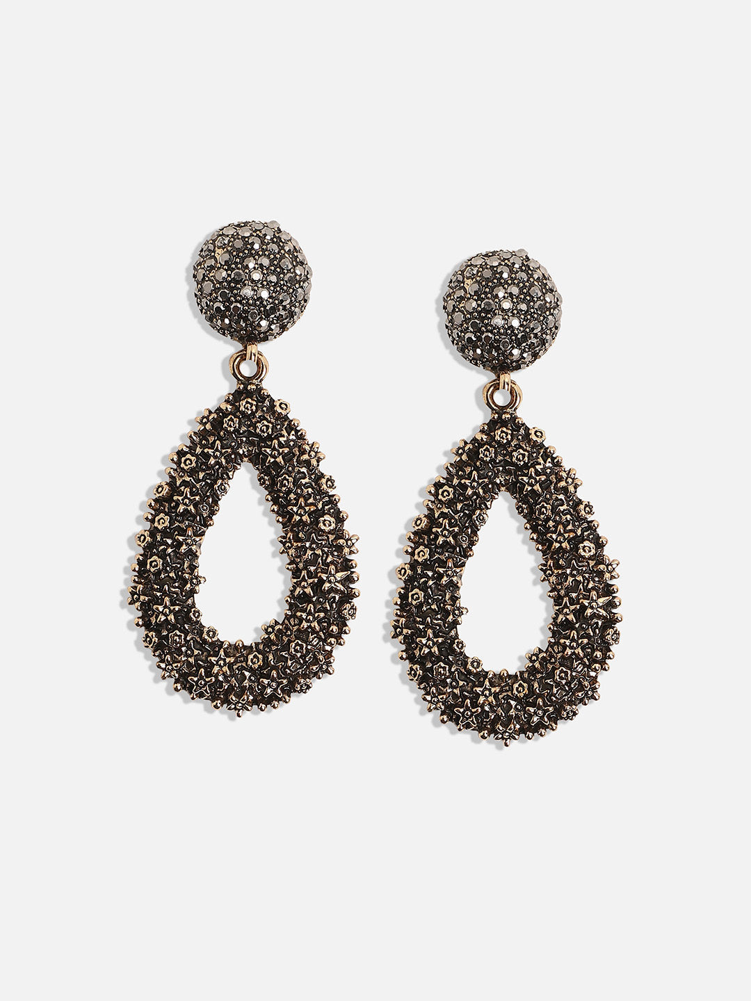 Gold-Plated Contemporary Drop Earrings