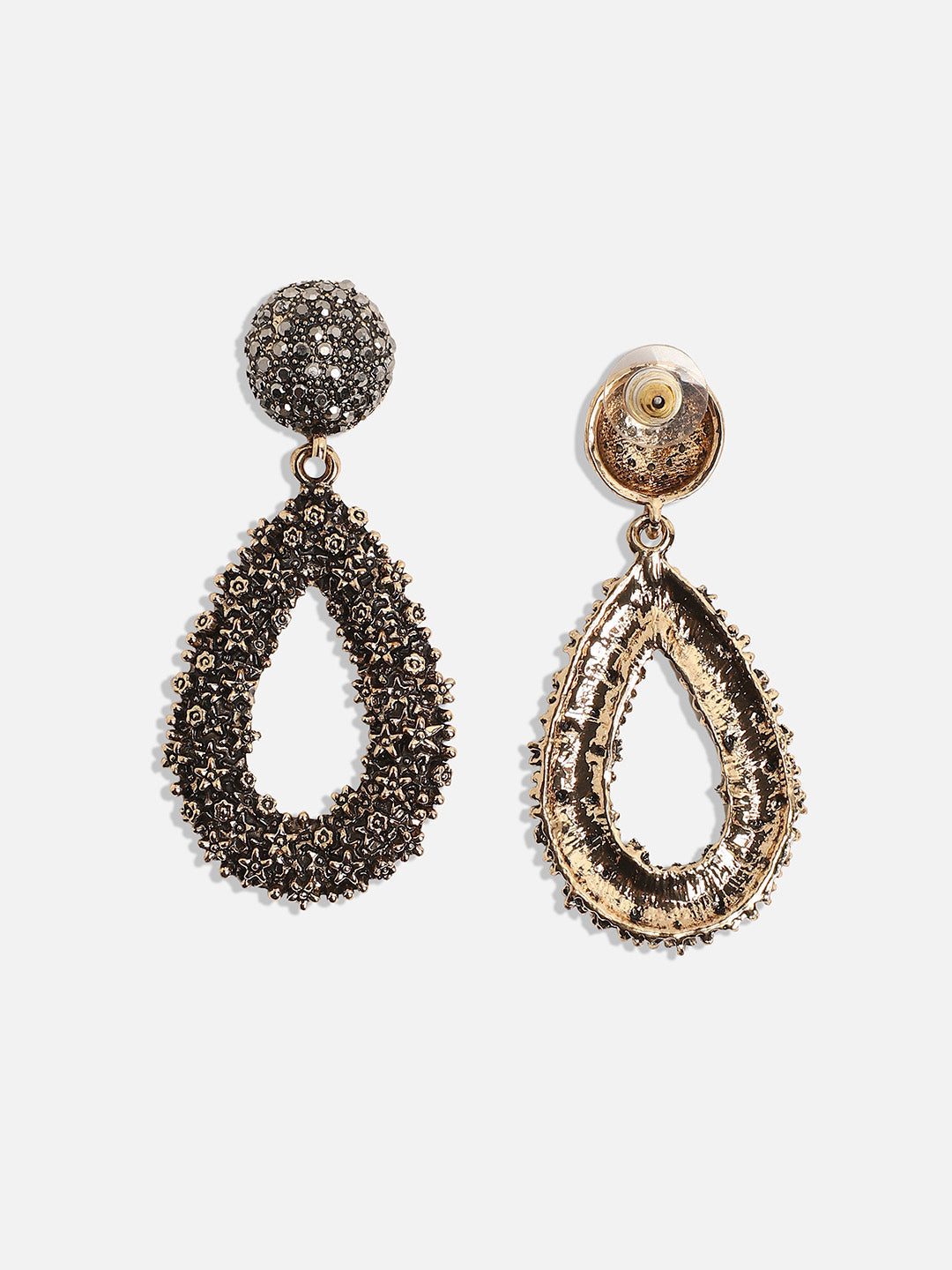 Gold-Plated Contemporary Drop Earrings