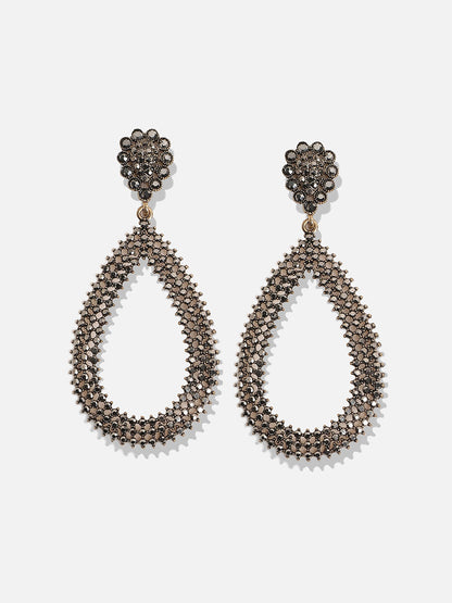 Silver-Plated Teardrop Shaped Drop Earrings