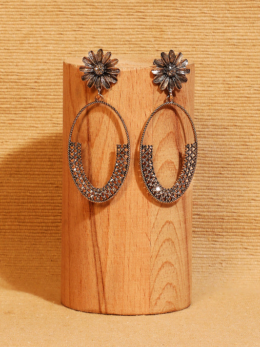 Gold-Plated Contemporary Drop Earrings