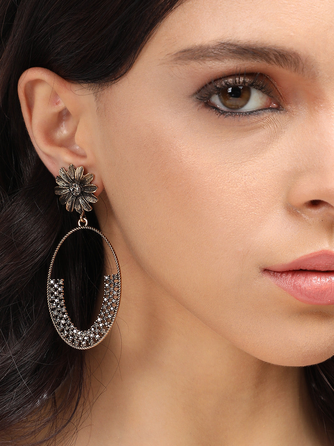 Gold-Plated Contemporary Drop Earrings