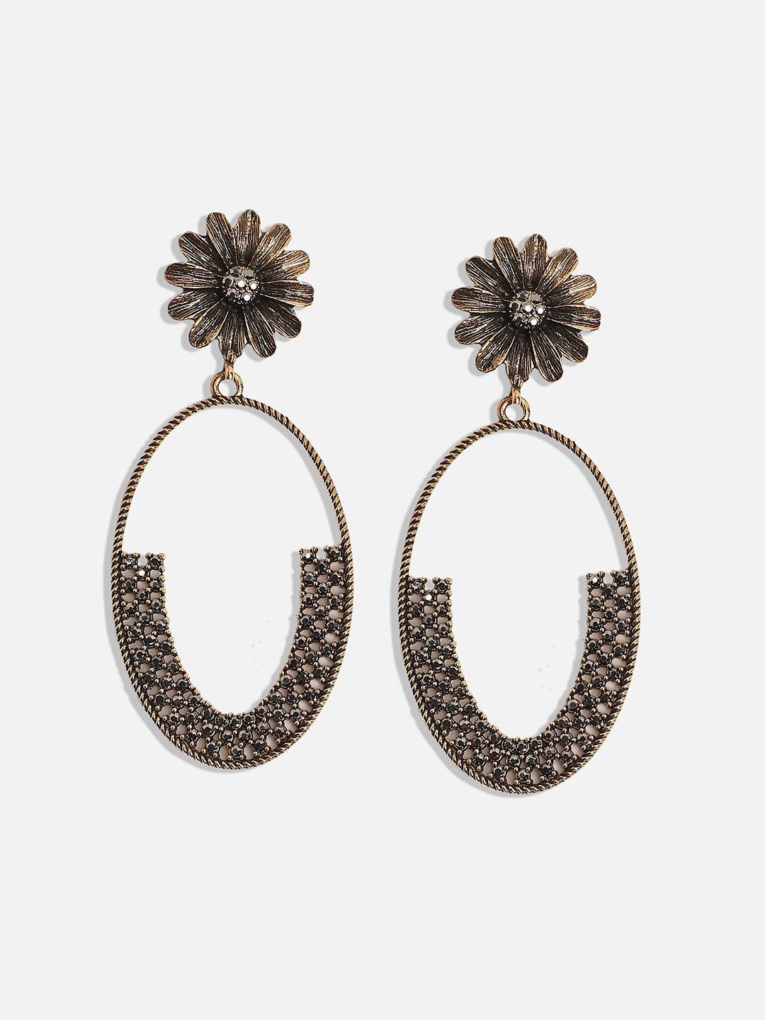 Gold-Plated Contemporary Drop Earrings