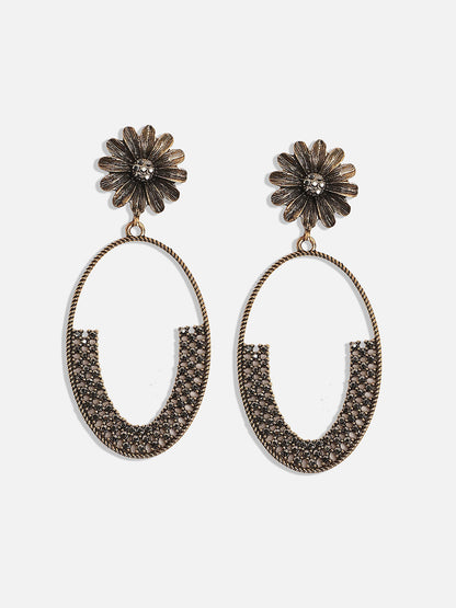 Gold-Plated Contemporary Drop Earrings