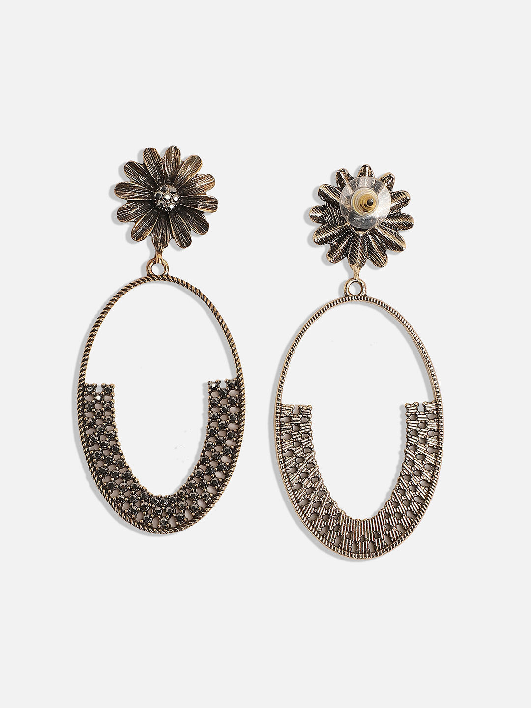 Gold-Plated Contemporary Drop Earrings