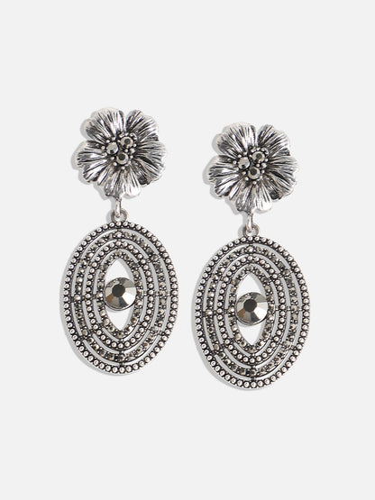 Silver-Plated Contemporary Drop Earrings