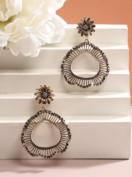 Gold-Plated Contemporary Drop Earrings