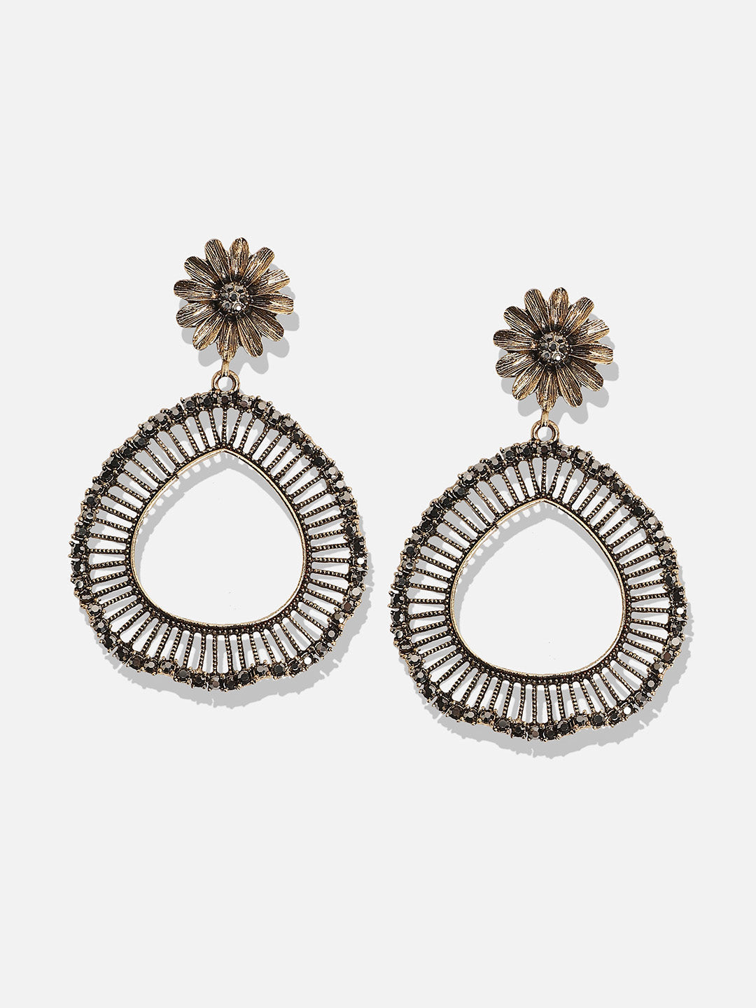 Gold-Plated Contemporary Drop Earrings