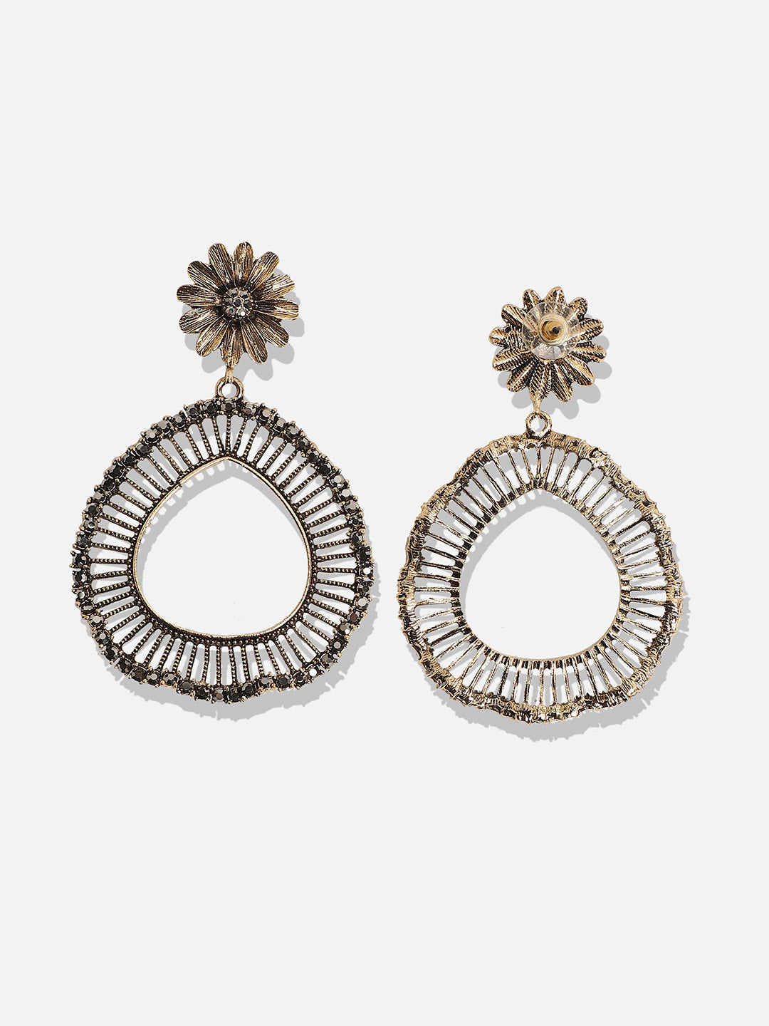 Gold-Plated Contemporary Drop Earrings