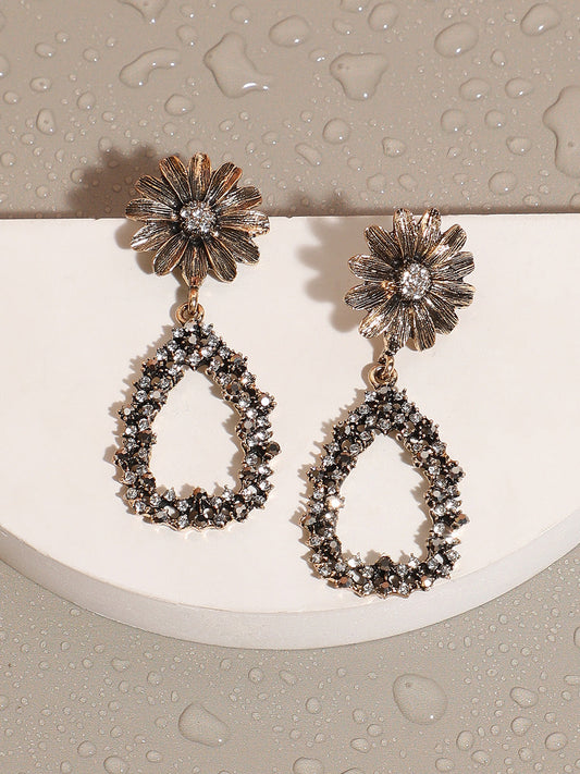 Gold-Plated Contemporary Drop Earrings