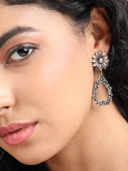 Gold-Plated Contemporary Drop Earrings