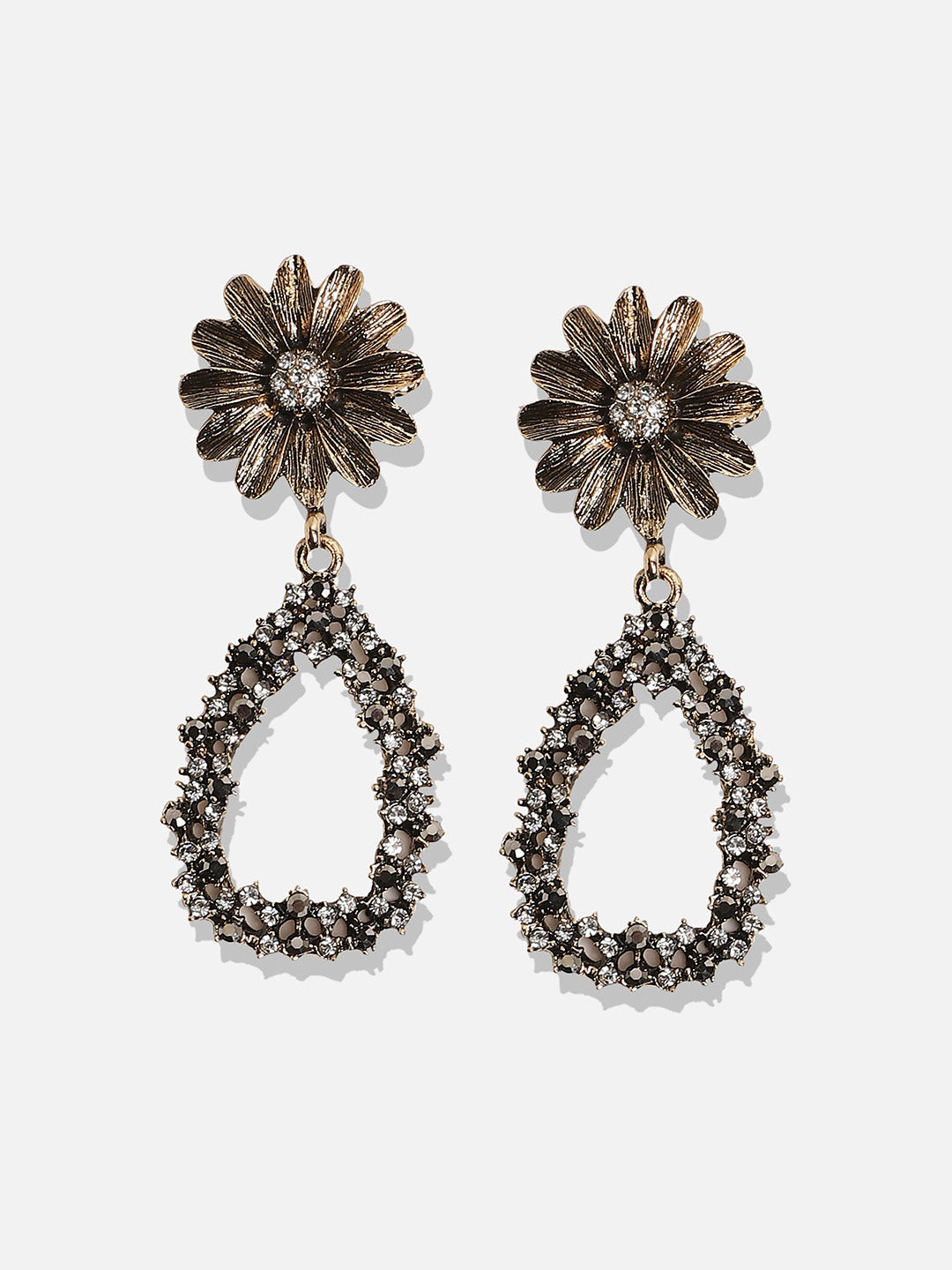 Gold-Plated Contemporary Drop Earrings