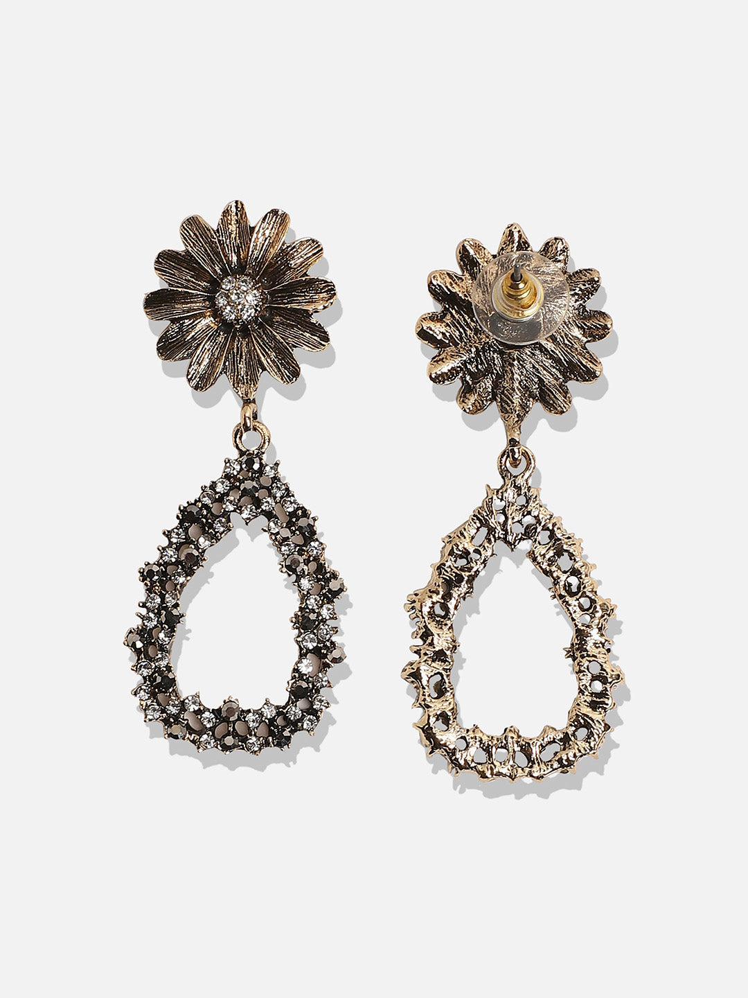 Gold-Plated Contemporary Drop Earrings