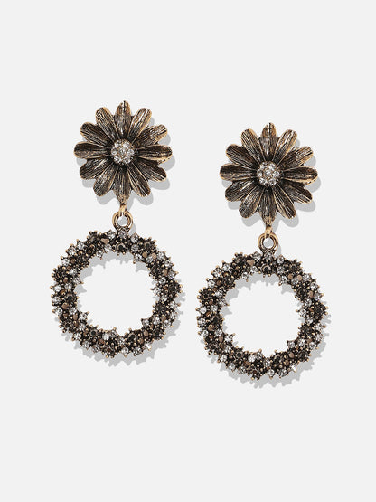 Gold-Plated Floral Drop Earrings