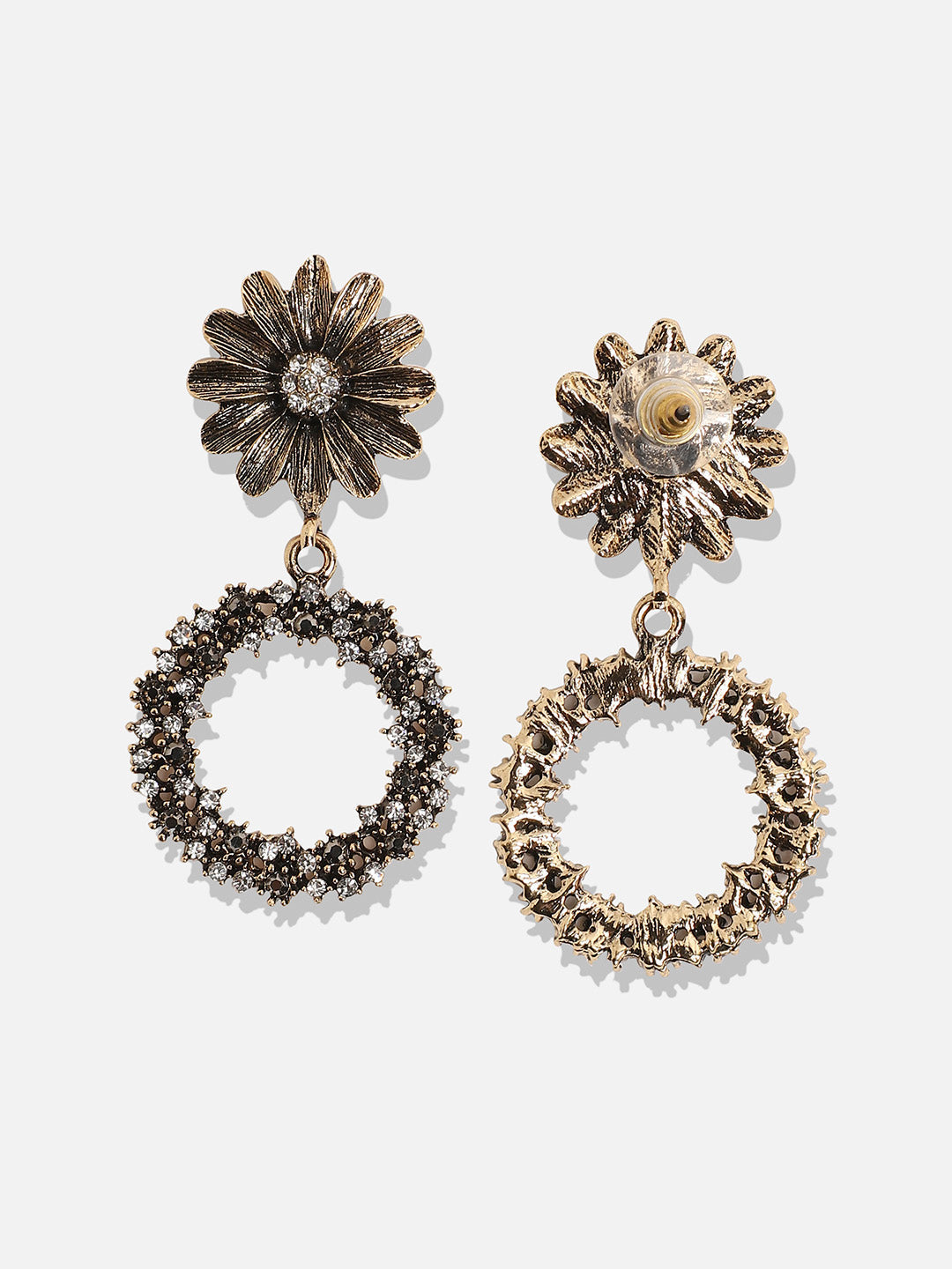 Gold-Plated Floral Drop Earrings