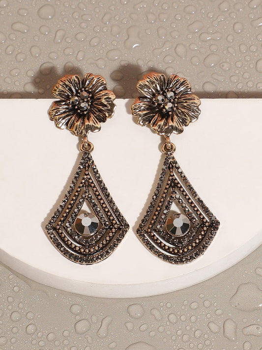 Gold-Plated Contemporary Drop Earrings