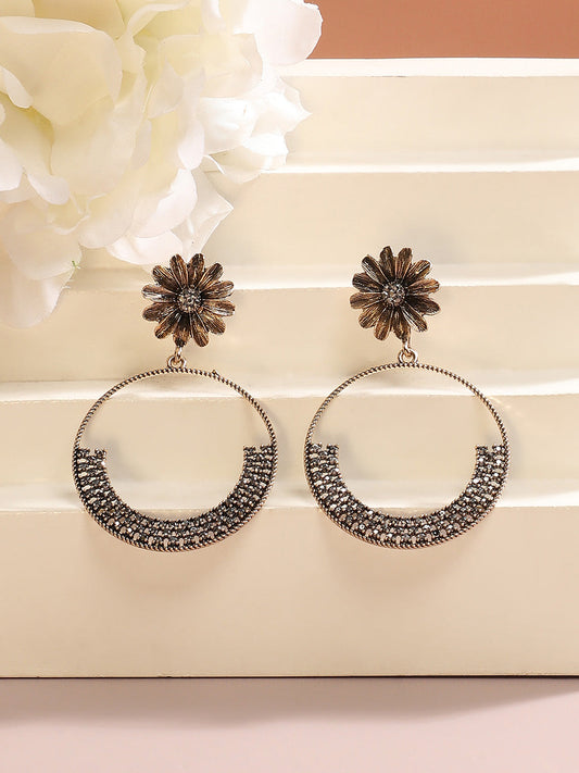 Gold-Plated Circular Drop Earrings