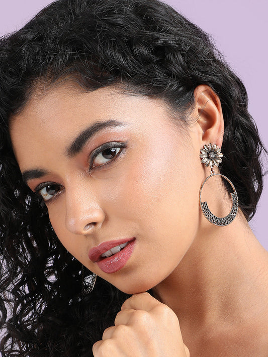 Gold-Plated Circular Drop Earrings
