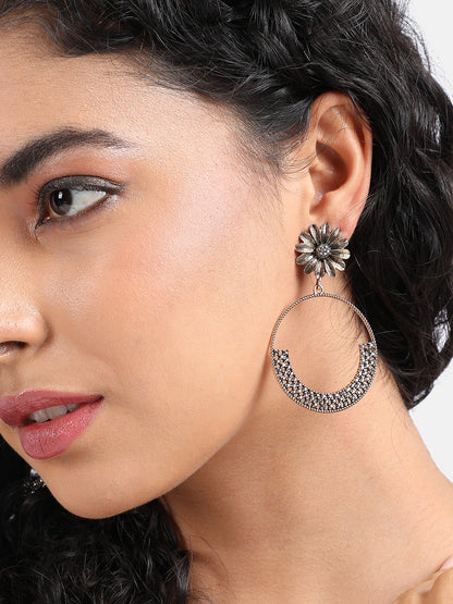 Gold-Plated Circular Drop Earrings