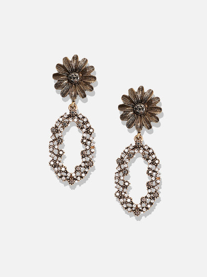 Gold-Plated Artificial Stones Contemporary Drop Earrings