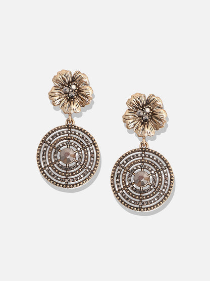 Gold-Plated Contemporary Drop Earrings