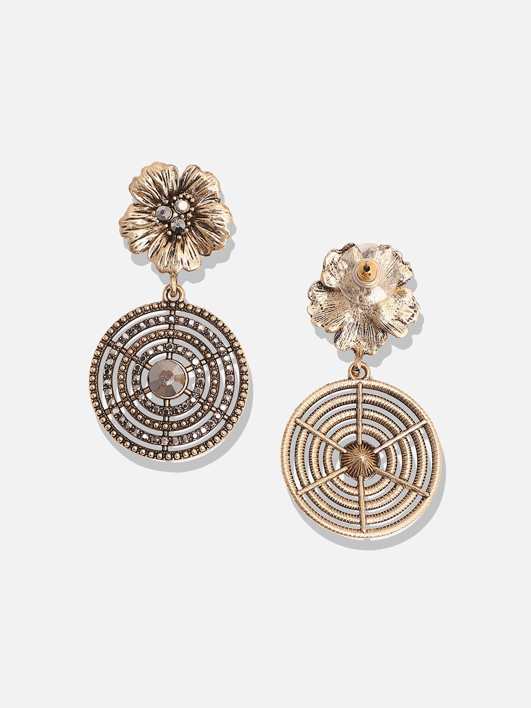 Gold-Plated Contemporary Drop Earrings
