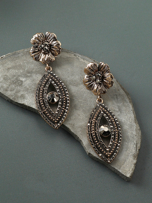 Gold-Plated Contemporary Drop Earrings