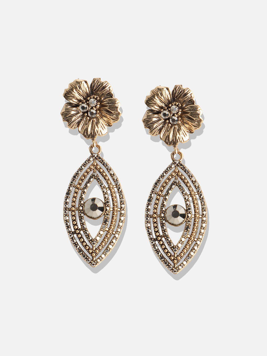 Gold-Plated Contemporary Drop Earrings