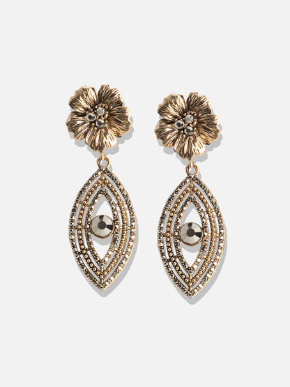 Gold-Plated Contemporary Drop Earrings