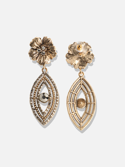 Gold-Plated Contemporary Drop Earrings