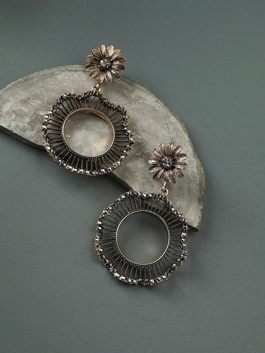 Gold-Plated Contemporary Drop Earrings