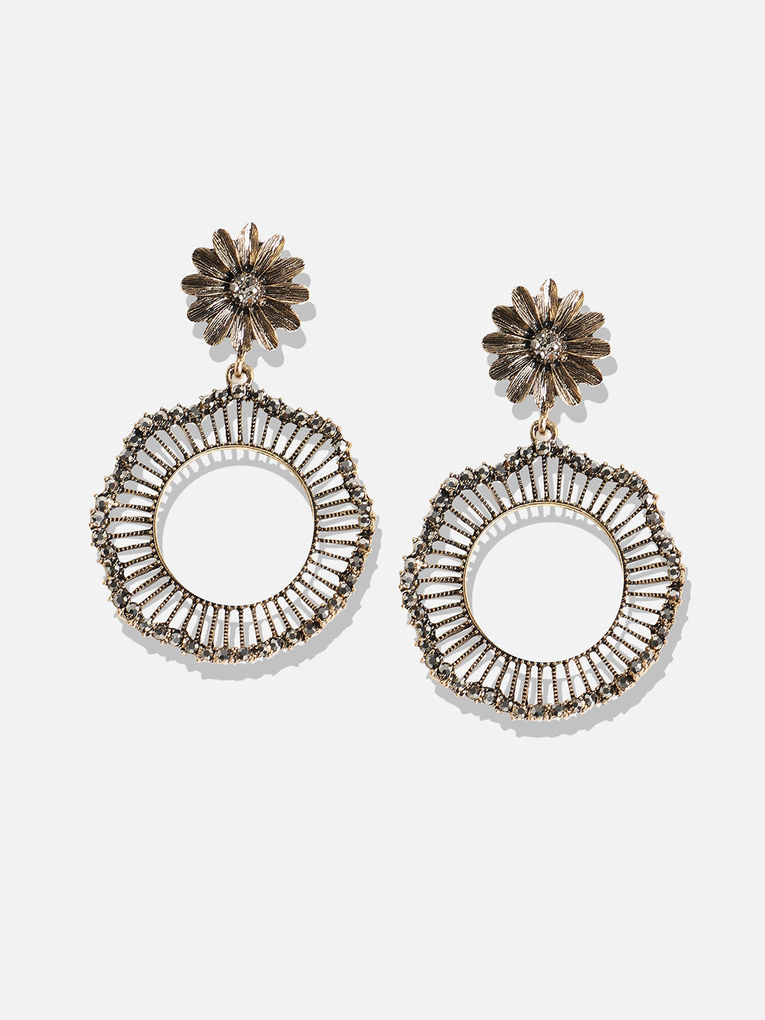 Gold-Plated Contemporary Drop Earrings