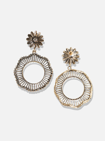 Gold-Plated Contemporary Drop Earrings