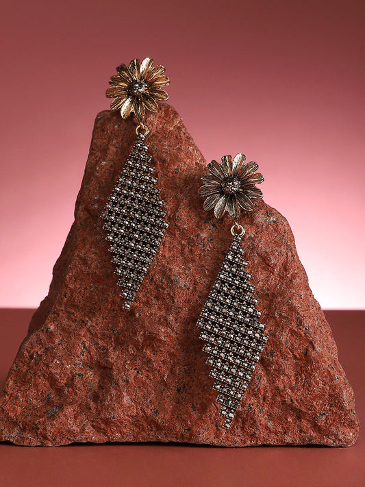 Gold-Plated Contemporary Drop Earrings