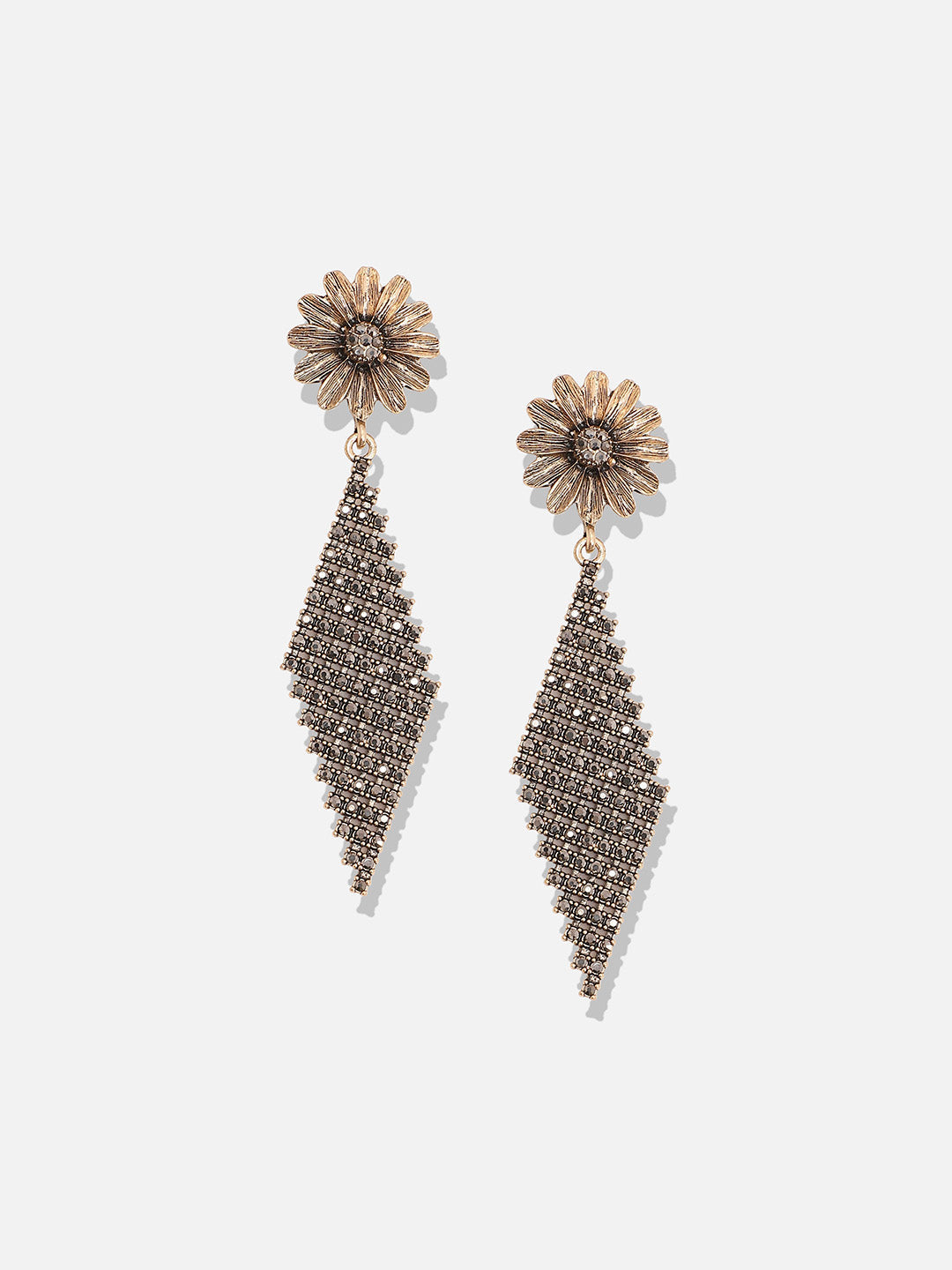 Gold-Plated Contemporary Drop Earrings